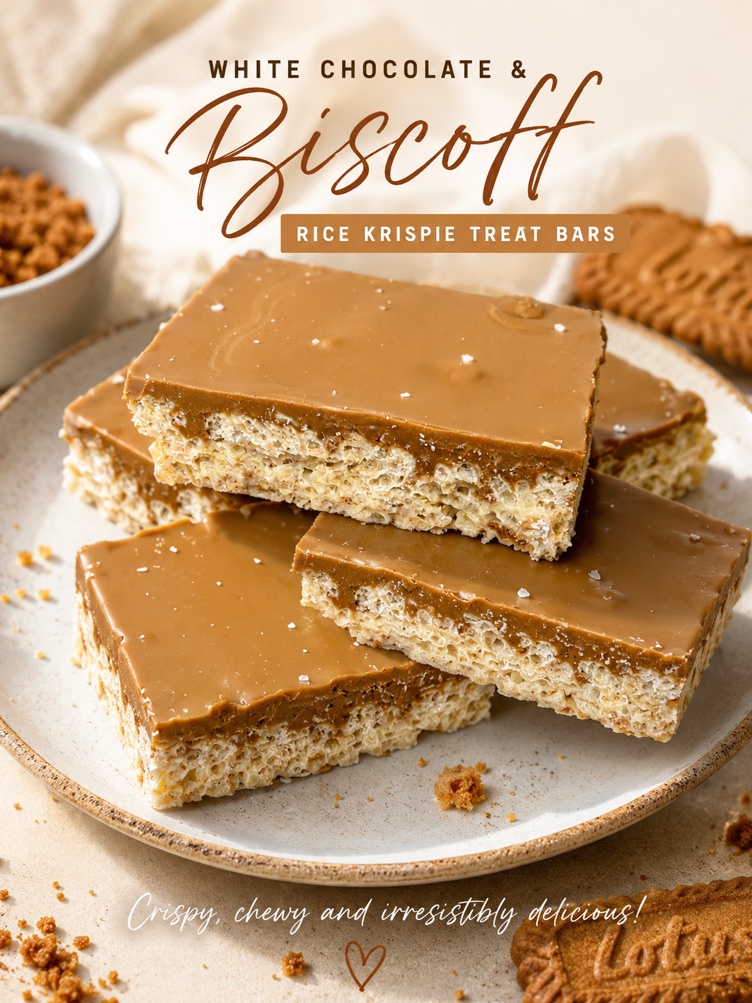 White Chocolate & Biscoff Rice Krispie Treat Bar