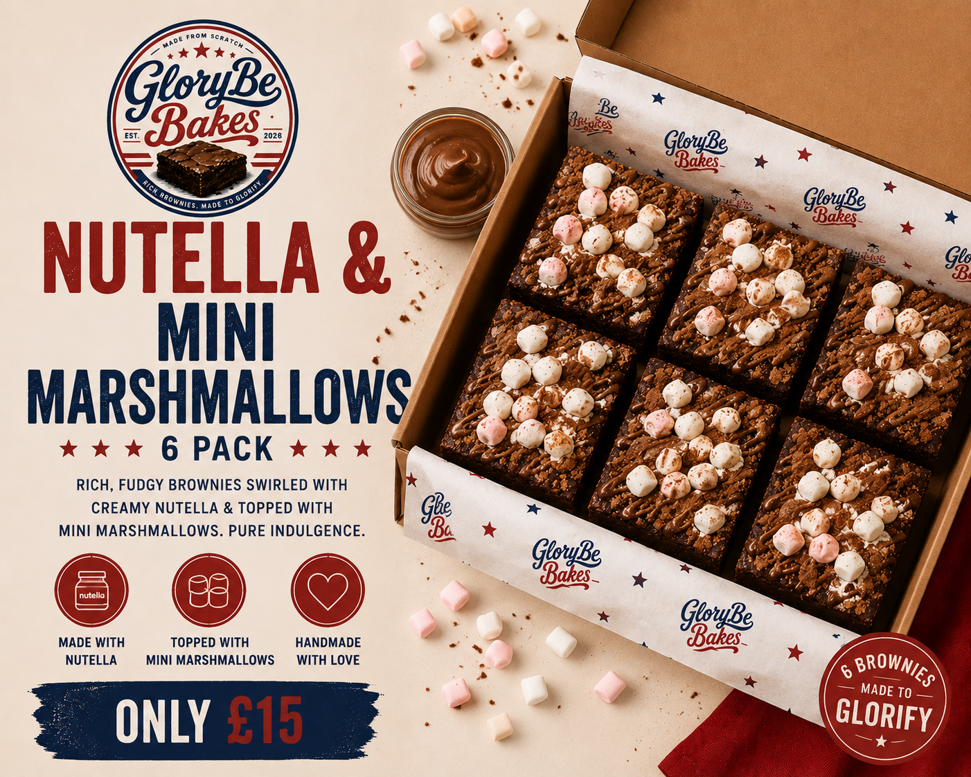 Nutella & Marshmallow Brownie